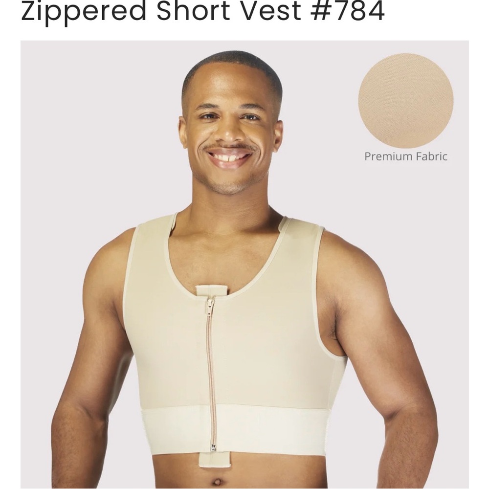 ClearPoint Medical Compression Wear Zippered Short Vest Style #784 Small Black